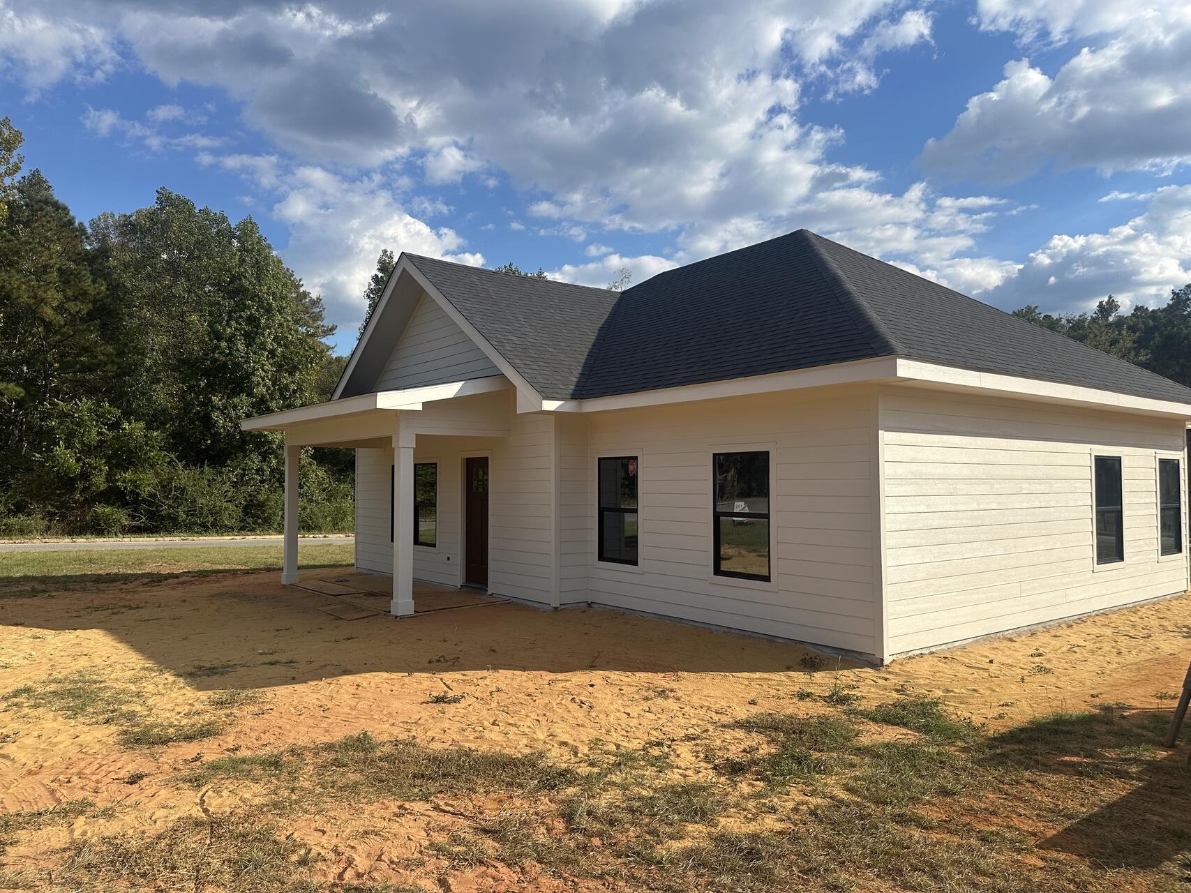 Home exterior with covered porch